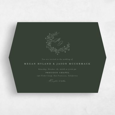 Green Diamond Wedding Invitation - Sequoia Landscape