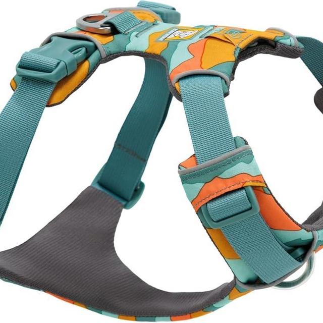 Ruffwear, Front Range Dog Harness, Reflective Soft Padded Everyday Harness with Dual Leash Clips, Adjustable and Lightweight Fit for Training or Walking for All Dogs, Spring Mountains, Medium