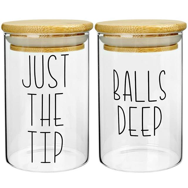 MOMEEMO Apothecary Jars with Lids for Bathroom Organization, Qtip Holder Glass and Cotton Ball Holder are Great for Farmhouse Bathroom Decor, Rustic Bathroom Decor. (Glass)