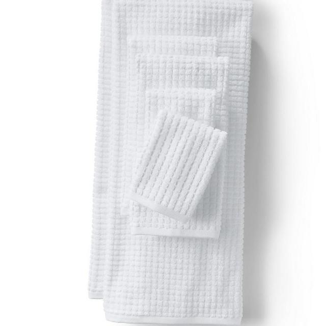 Lands’ End Waffle Towel 6-Piece Set (White)