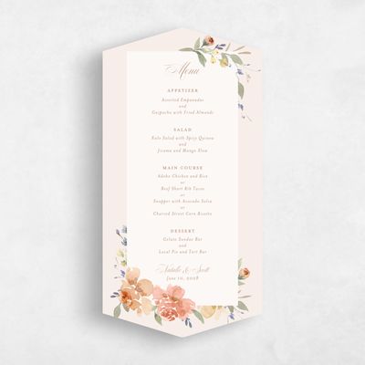 Pink Diamond Wedding Menu - Reagan