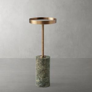 Rhodes Martini Table, Brass with Green Forest