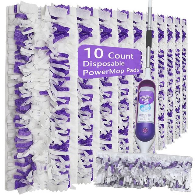 Disposable Mop Pads for S.wiffer PowerMop Multi-Surface Mopping Pad Refills | Safe on All Finished Floors | Compatible with Swiffer PowerMop 10 Count