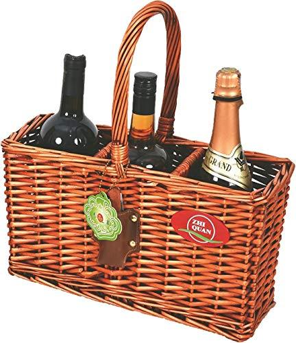 Indoor/Outdoor Wicker Willow Basket 3 Bottle Wine/Champagne/Beverage Tote