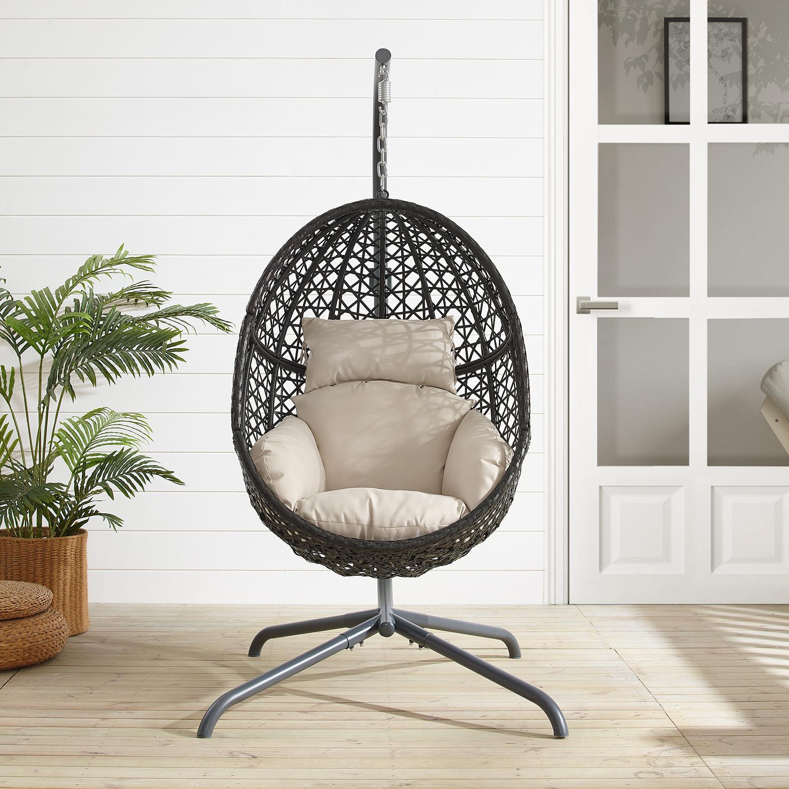 Crosley Furniture, Calliope Indoor/Outdoor Wicker Hanging Egg Chair Zola