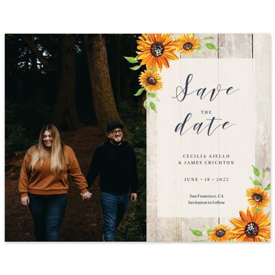 Linen, Beige Wedding Digital Save the Date - Sunnyridge Portrait