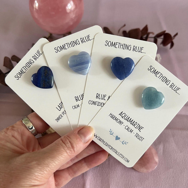 Something Blue Crystal Heart for the Bride - Blue Crystal Heart Keepsake for Bride - Wedding Day Crystal Gift - Something Blue