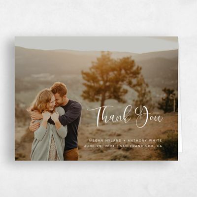 White Wedding Thank You - Saranac Photo