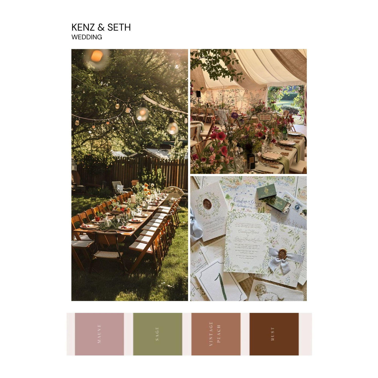 Our wedding palette colors for inspiration!