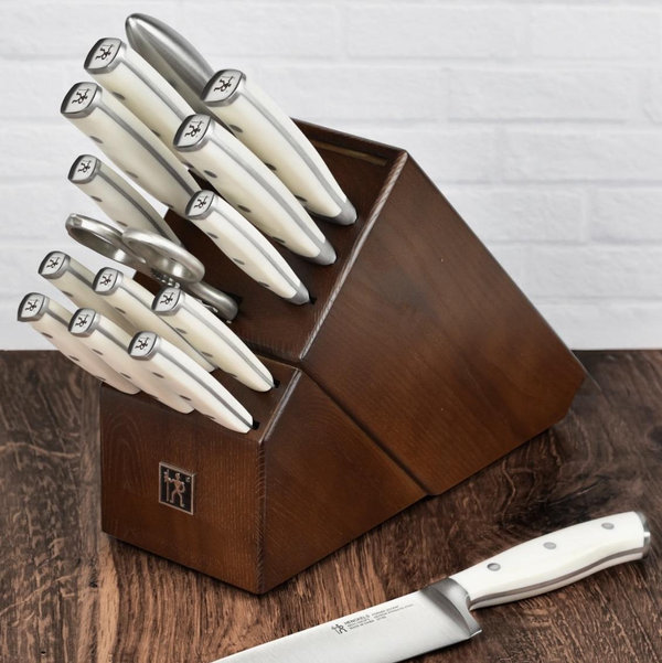 Henckels Forged Accent 16 Piece Off-White Knife Block Set