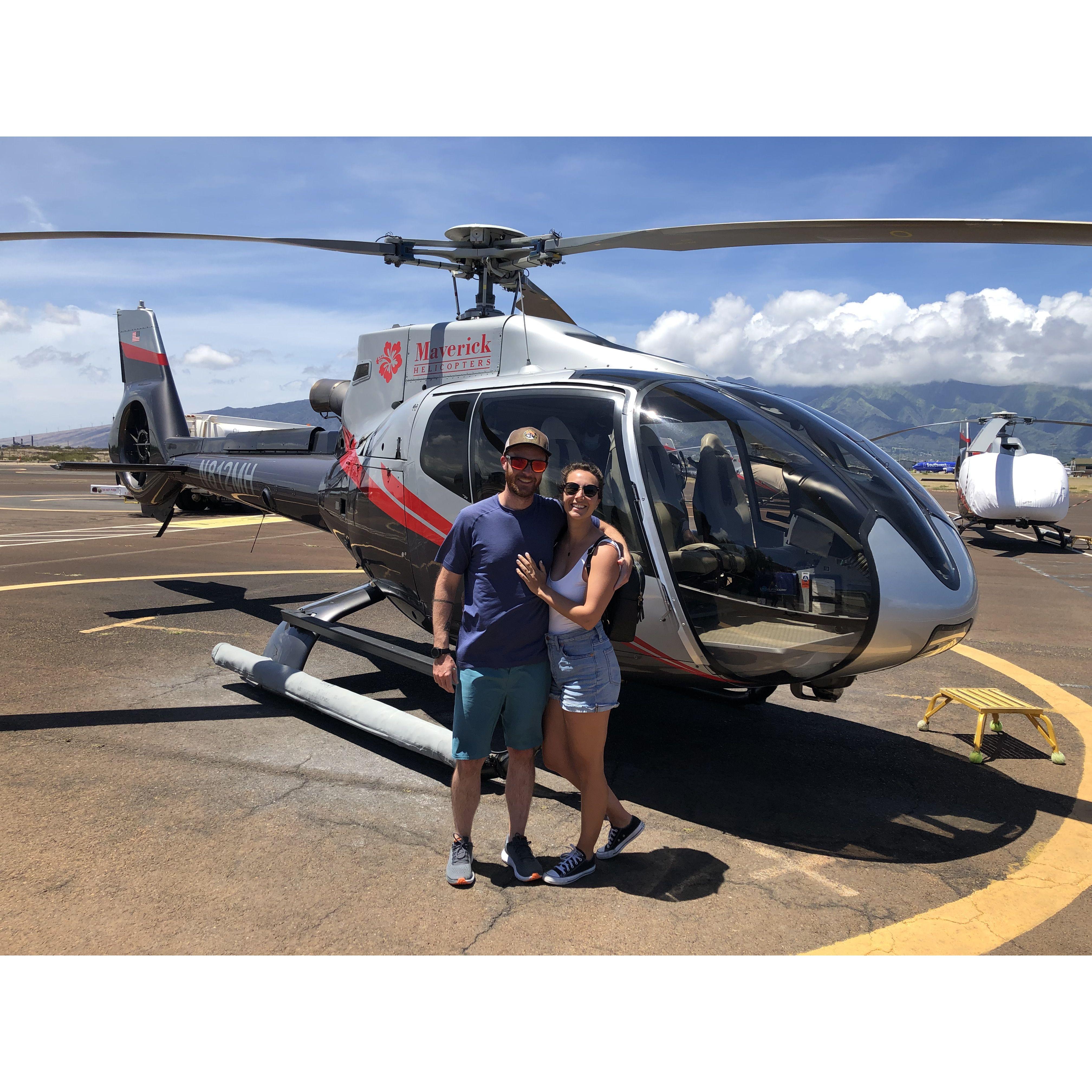 Manon and Zach's first (and probably last) helicopter ride ever! We flew over Maui and Lanai