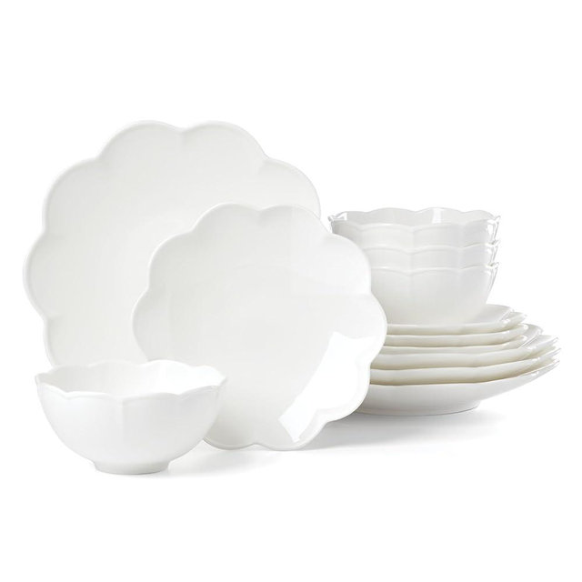 Lenox 898753 Studio 1414 Scallop 12-Piece Dinnerware Set