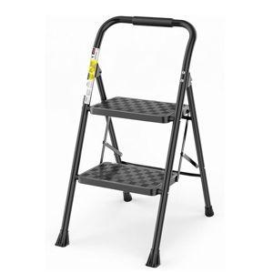 HBTower 2 Step Ladder, Step Stool for Adults, 2 Step Ladder Folding Step Stool with Wide Pedal Ergonomic Design