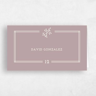 Taupe, Brown Wedding Place Card - Ivy
