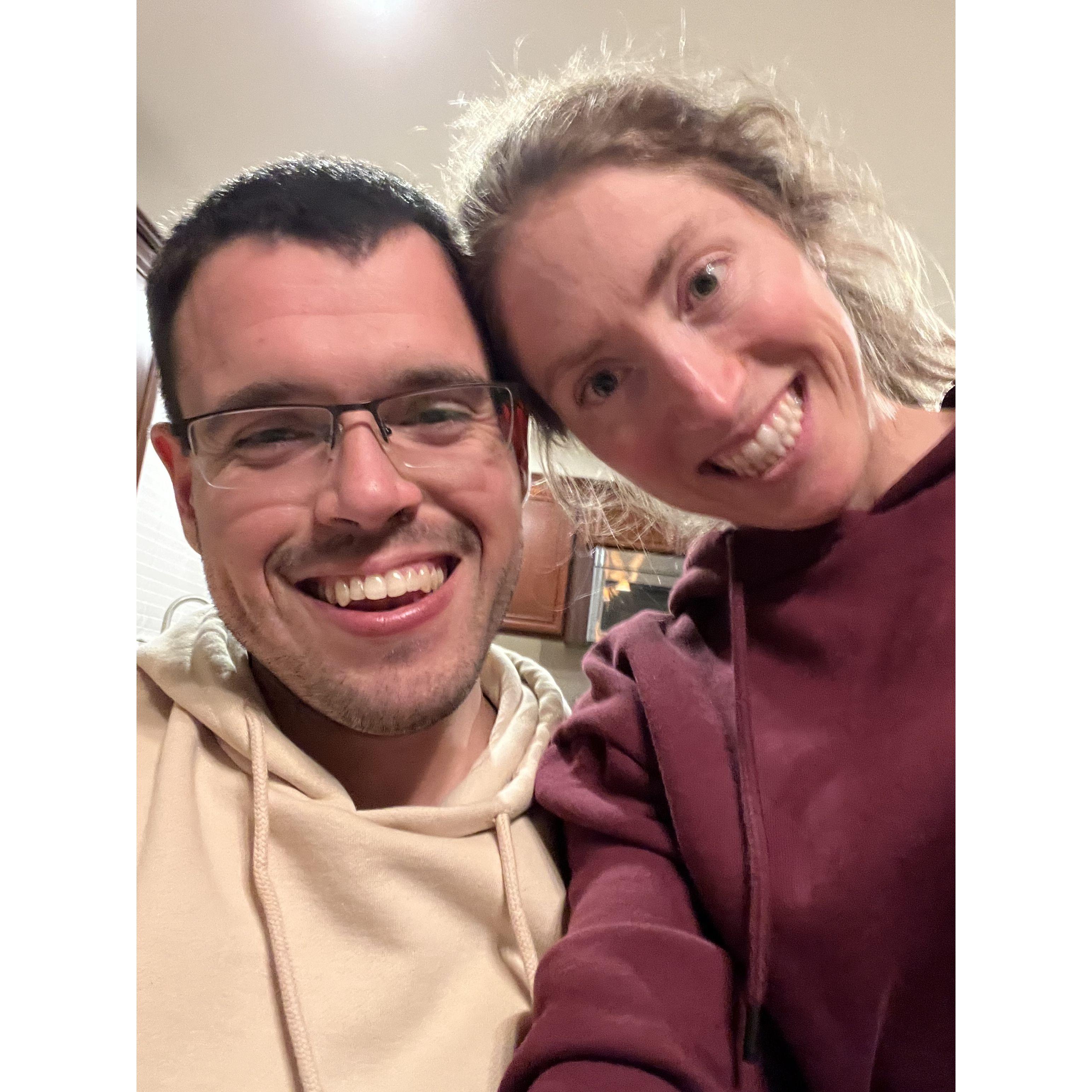 Cozy days around the house in matching sweats (haha, thanks Kyle!)