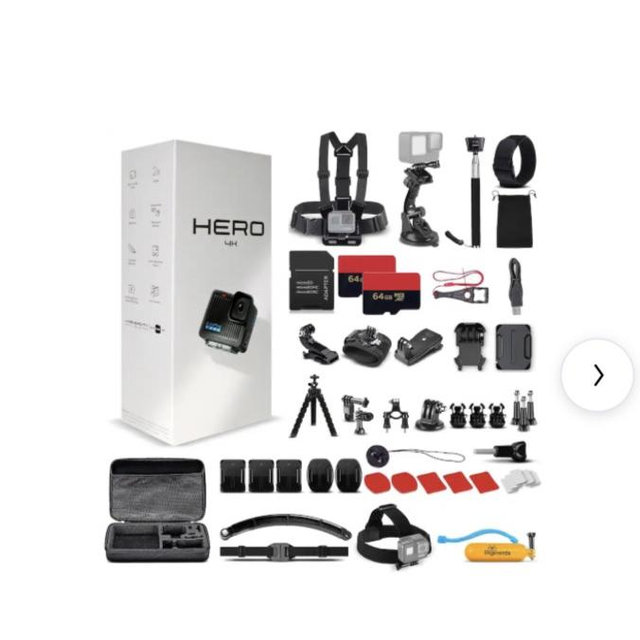 GoPro - Go Pro HERO Compact - Waterproof Action Camera 50 In 1 Accessory + 2 X 64GB - Black