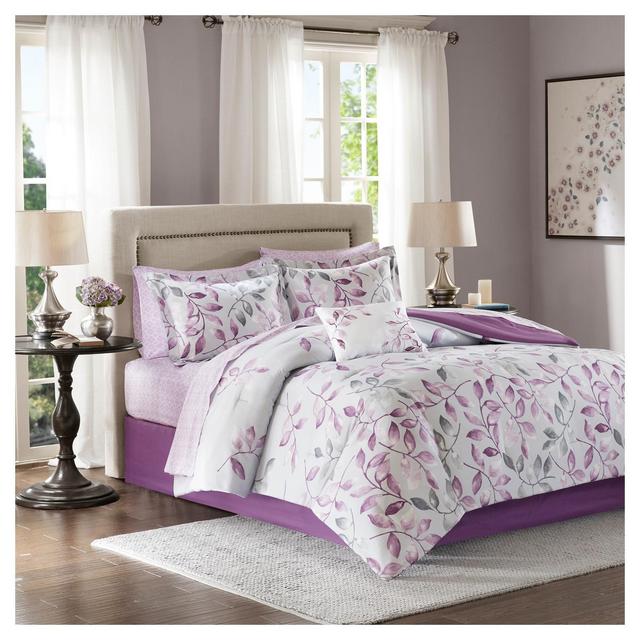Purple Rowan Complete Comforter Set (Queen)