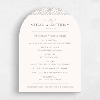 Grey Arch Wedding Program - Belmont