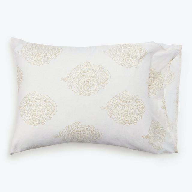 Sand Poppy Pillowcase White