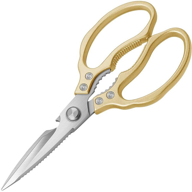 Gold Kitchen Scissors Heavy Duty – 8.9" Gold Kitchen Scissors for Food Kitchen Shears Heavy Duty Kitchen Scissors Meat Scissors Gold Kitchen Shears Multi-Purpose Kitchen Shears for Meat Chicken Fish