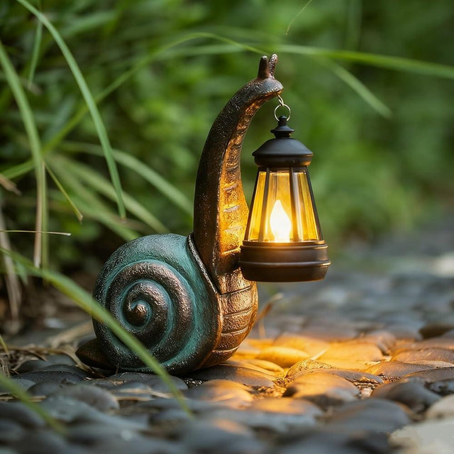 QZJDDZSW Solar Garden Snail Statue,Lawn Decor Statue for Patio, Balcony, Yard Ornament - Mothers Day Gifts for Mom Grandma Women