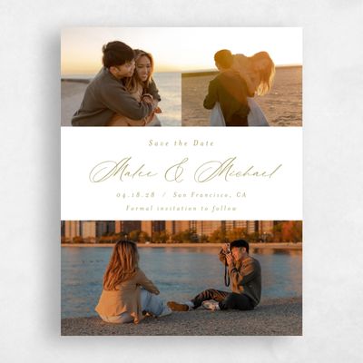 Olive Green Wedding Save the Date - Portsmouth Multiphoto