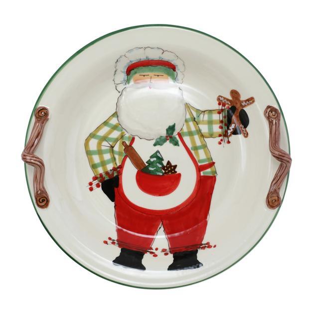Vietri Old St. Nick Handled Round Shallow Bowl