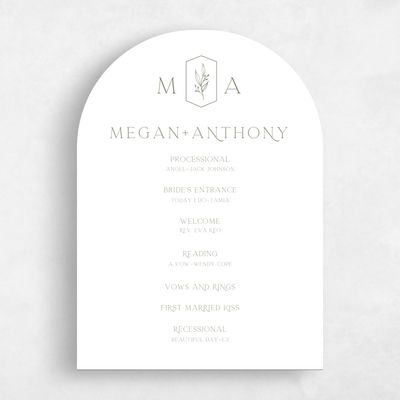 White Arch Wedding Program - Eldridge