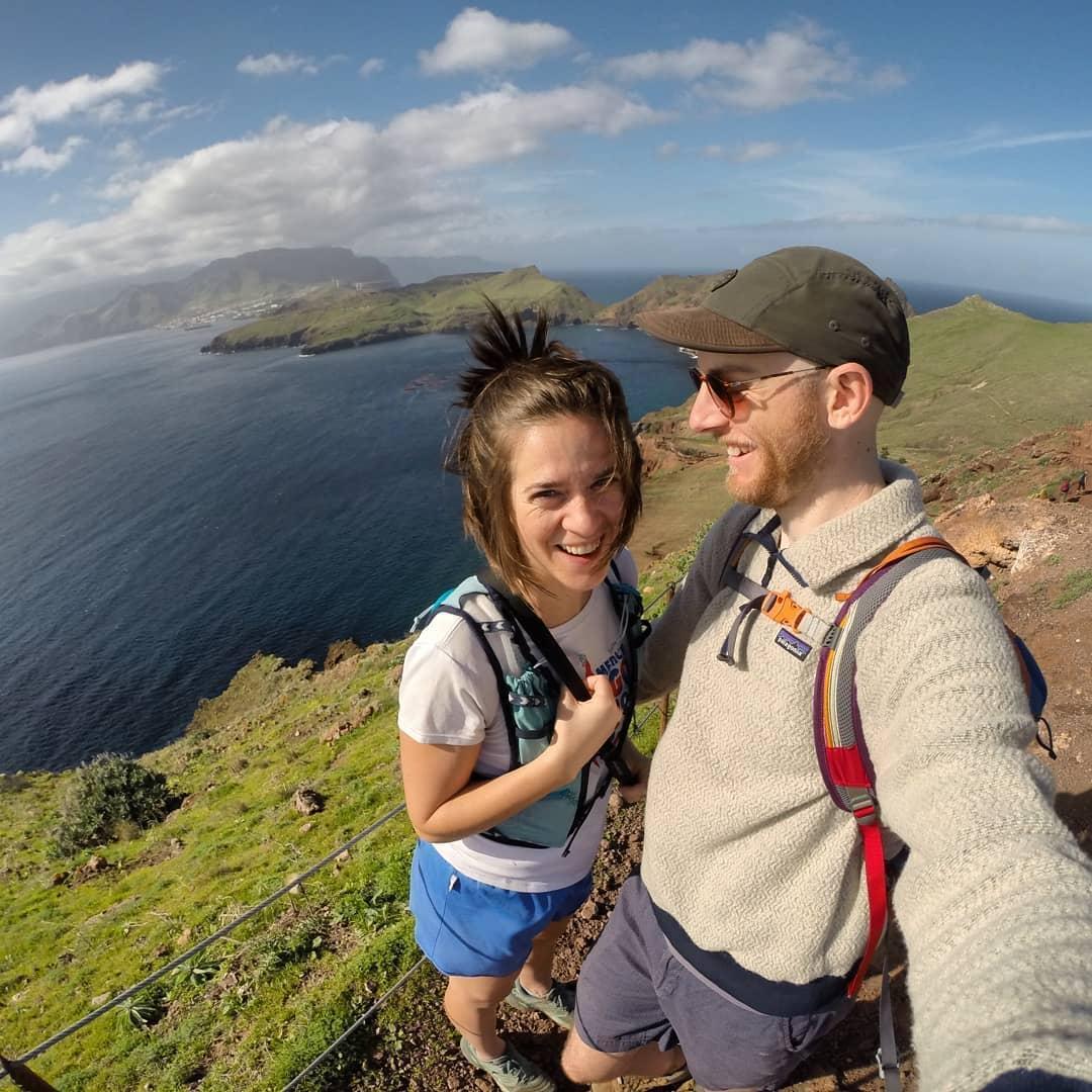 Hiking on our trip to Portugal