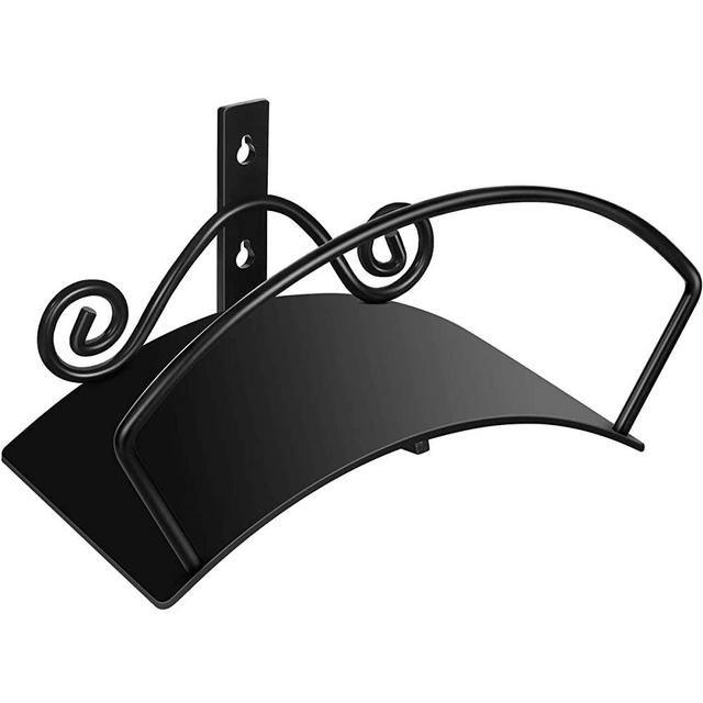 TomCare Garden Hose Holder Wall Mount Water Hose Holder Solid Steel Hose Hanger Heavy Duty Hose Holder Decorative Garden Hose Storage Hose Stand Hose Organizer for Outside Yard, Black