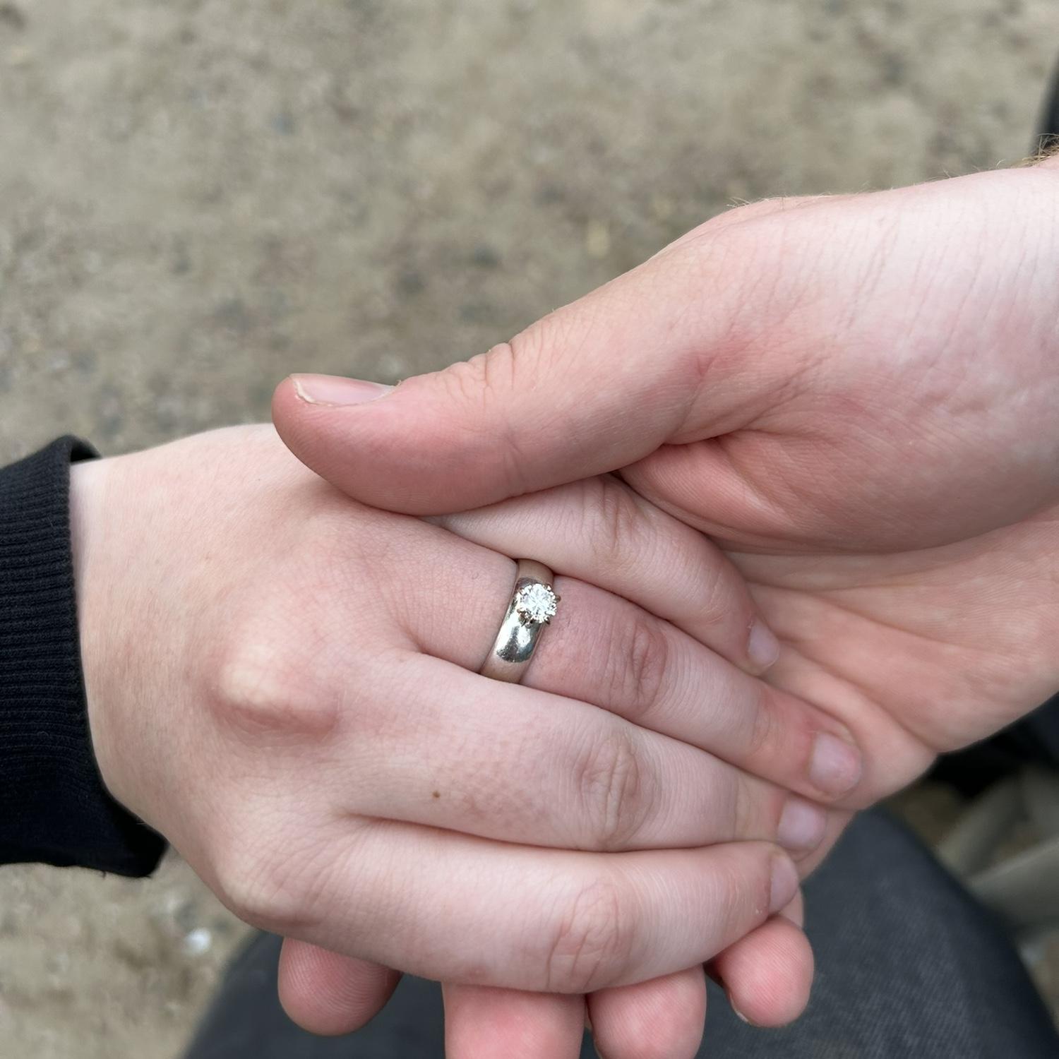 Moments after she said yes!