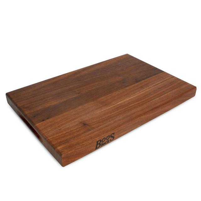John Boos Walnut Wood Cutting Board for Kitchen Prep, 1.5 Inch Thick, Edge Grain Rectangular Reversible Charcuterie Boos Block, 18" x 12" x 1.5"