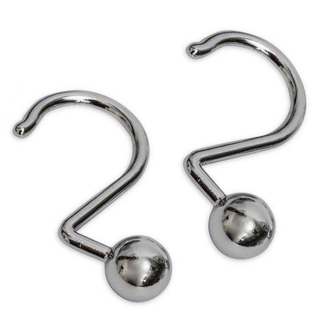 12-Piece Globe Aluminum Shower Curtain Hook in Chrome