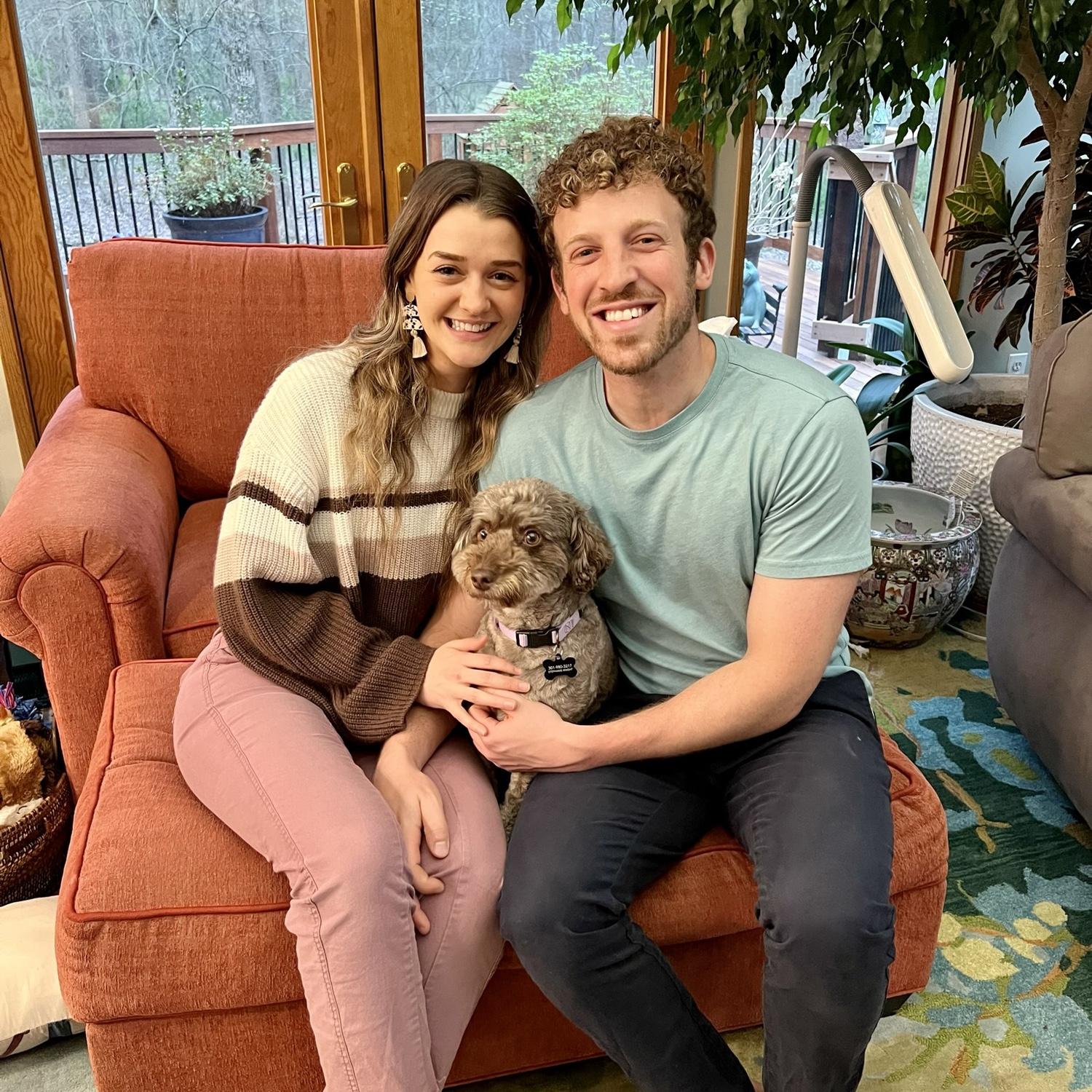 Aaron in his happy place - with the dogs!