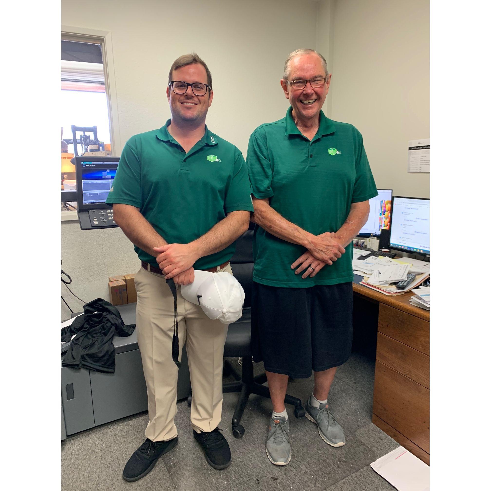 Casey and Greg matching at the office September 2021