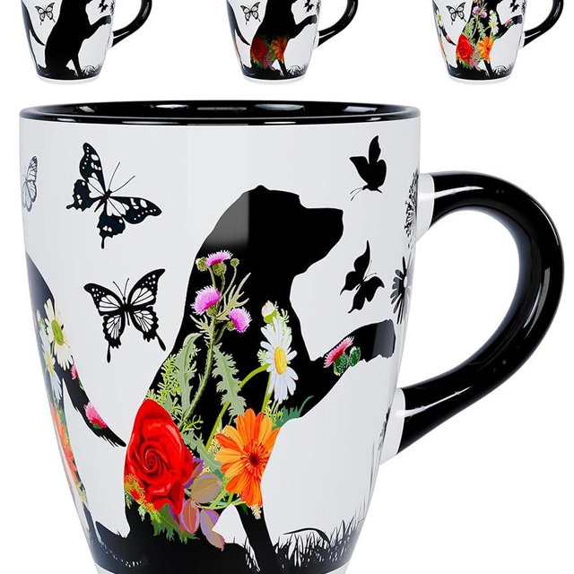 Color Changing Dog Coffee Mug 12OZ - Ceramic Heat Sensitive Cup Hot Cocoa Tea Milk Mugs Hot Drinks and beverages Unique Beautiful Holiday Christmas gift Idea for Dog lovers Furparent women mom grandma
