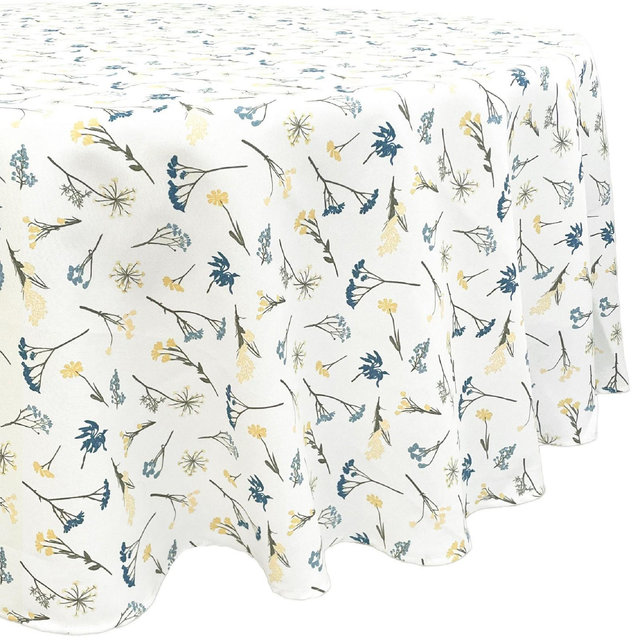 Lenox Wildflowers All-Over Tablecloth - Blue - 70x70 Round - Lenox