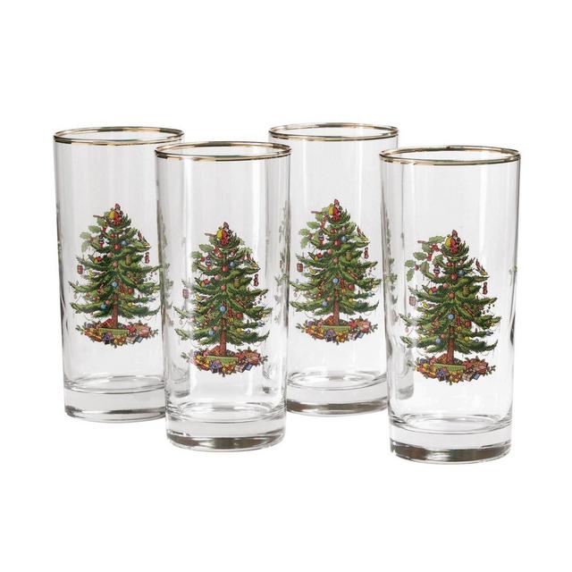 Spode Christmas Tree Highballs, Set of 4 - 15 oz.