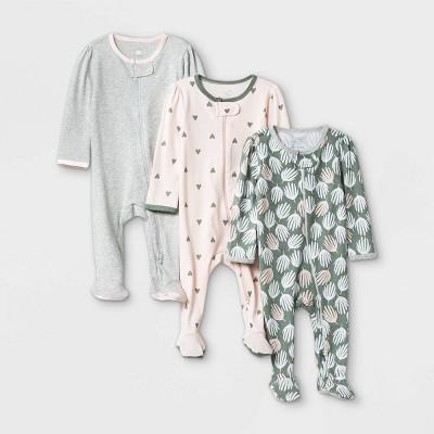 Baby Girls' Sleep N' Play - Cloud Island™ Pink/Green/Gray