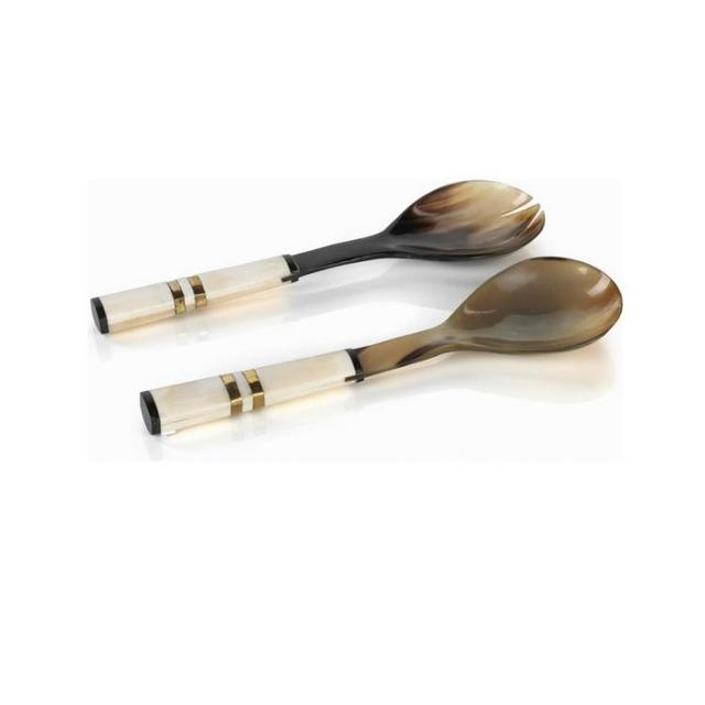 “Cote d Ivoire” 2-Piece Salad Server Set – White Bone Handle