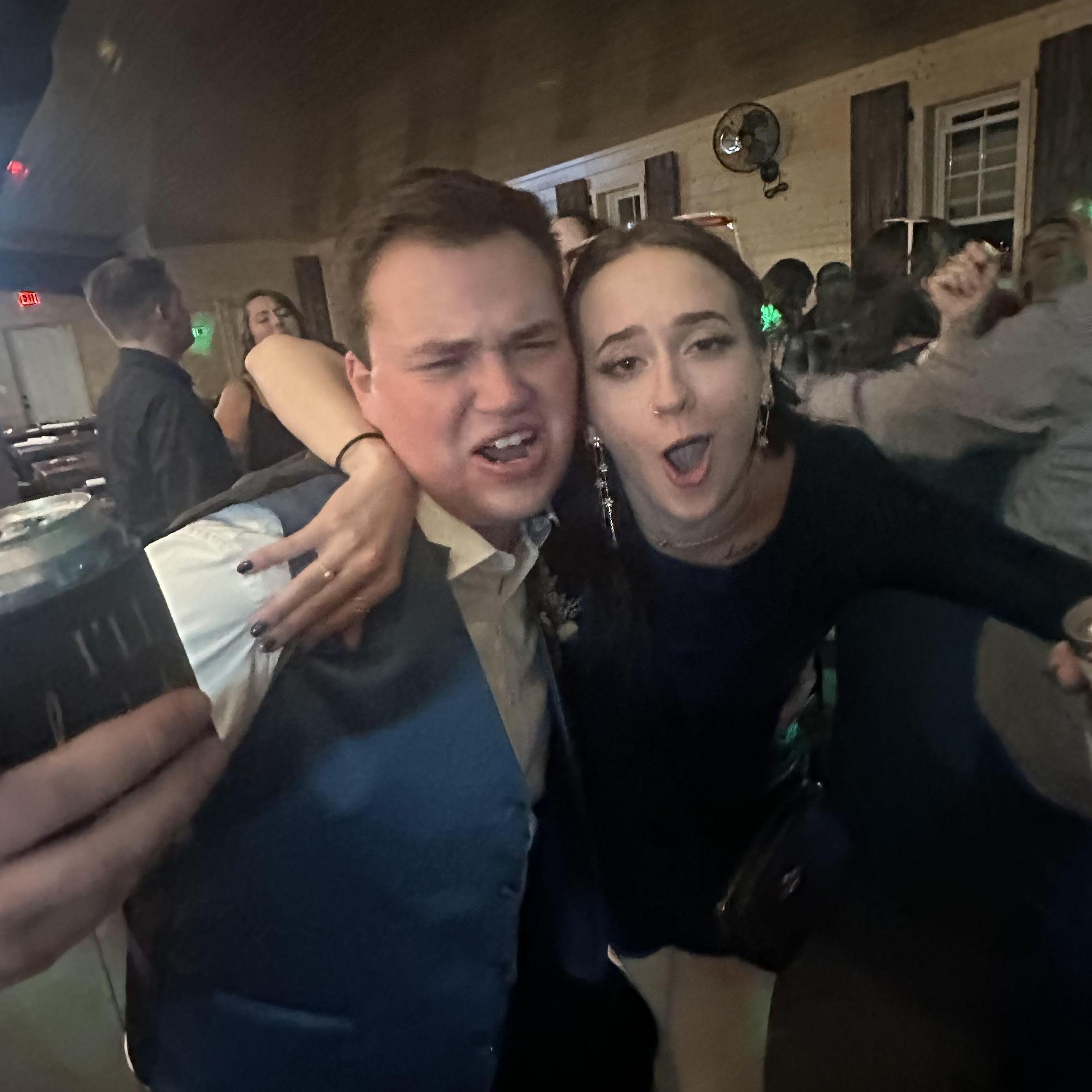 Tearin’ up the dance floor at our best friends’ wedding. October 2023.