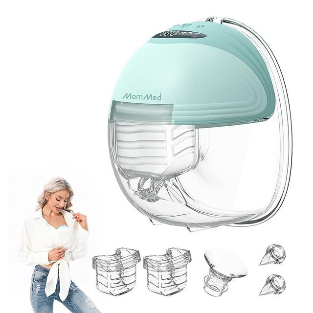 MomMed Wearable Breast Pump, S21 Portable Hands-Free Electric Breast Pump, Painless Breastfeeding Breast Pump Can Be Worn in-Bra, with 3 Mode & 12 Levels, Leak-Proof Design & Low Noise, 24mm Flange