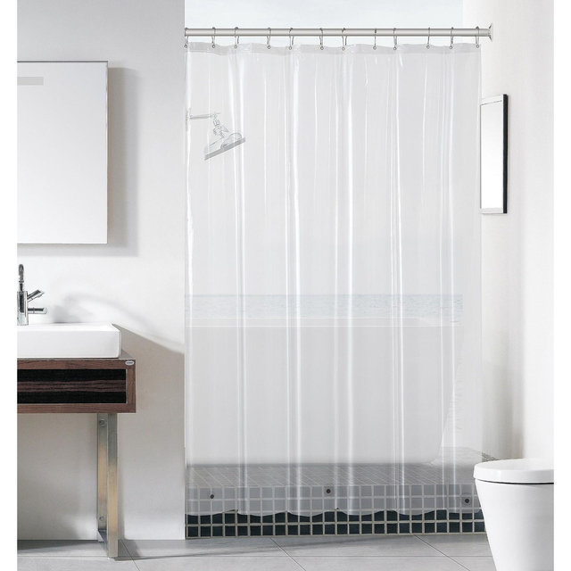 GoodGram® Basic PEVA Non-Toxic, Mold & Mildew Resistant Lightweight Vinyl Shower Liner - Super Clear