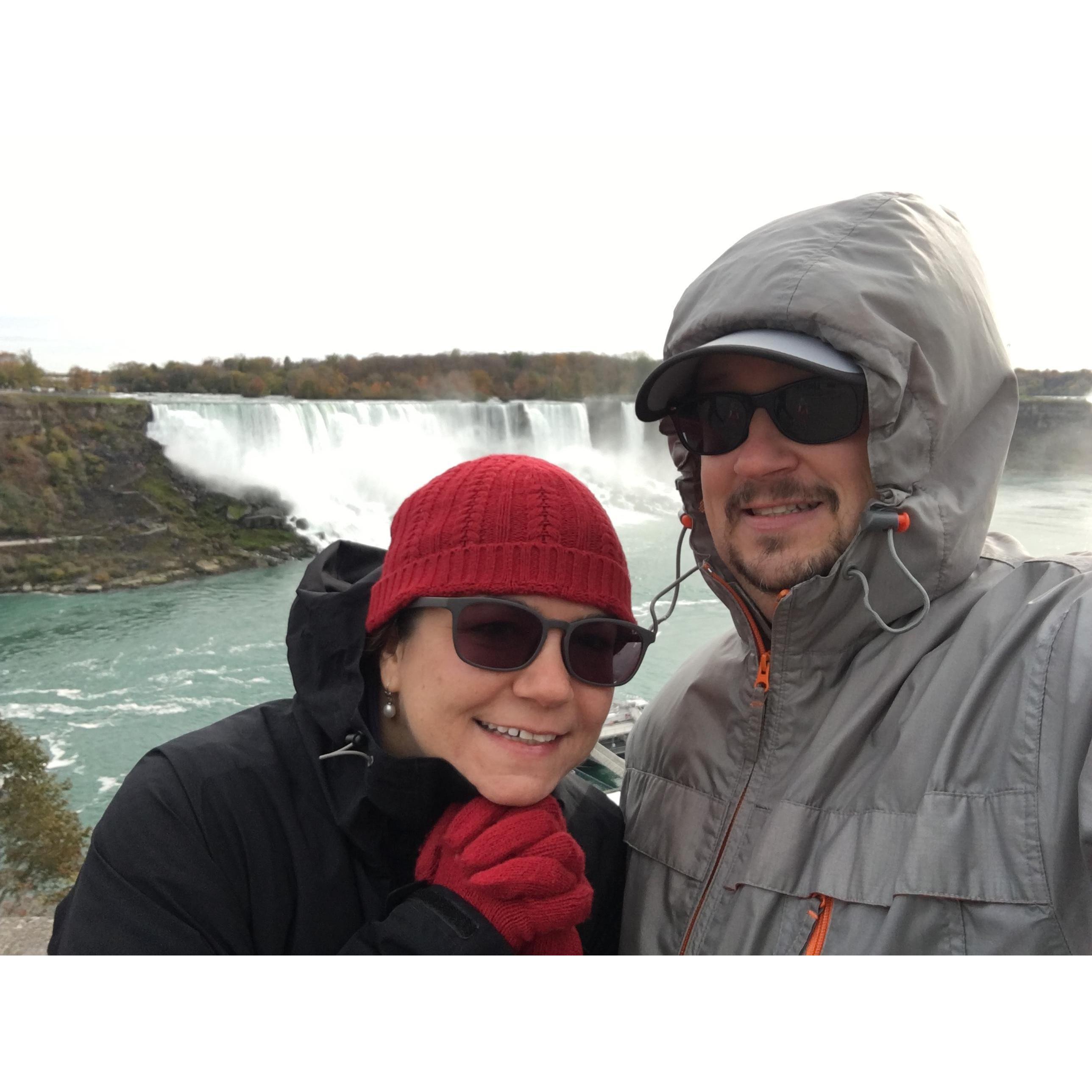 We were a little chilly at Niagra falls