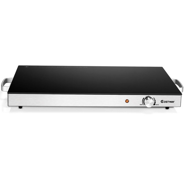 Costway 22''x 14'' Electric Warming Tray Hot Plate Dish Warmer w/ Adjustable Temperature