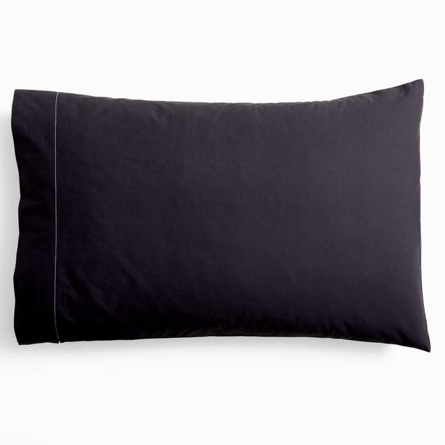 Organic Washed Cotton Sheet Set, Standard Pillowcase, Set of 2, Asphalt