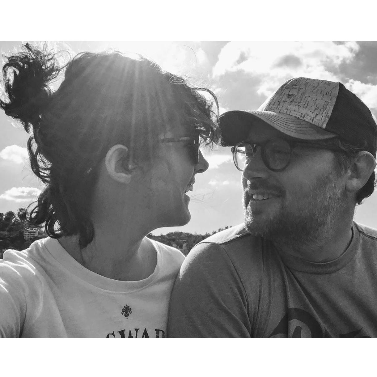 Sharing a moment in the Pasadena sunshine.