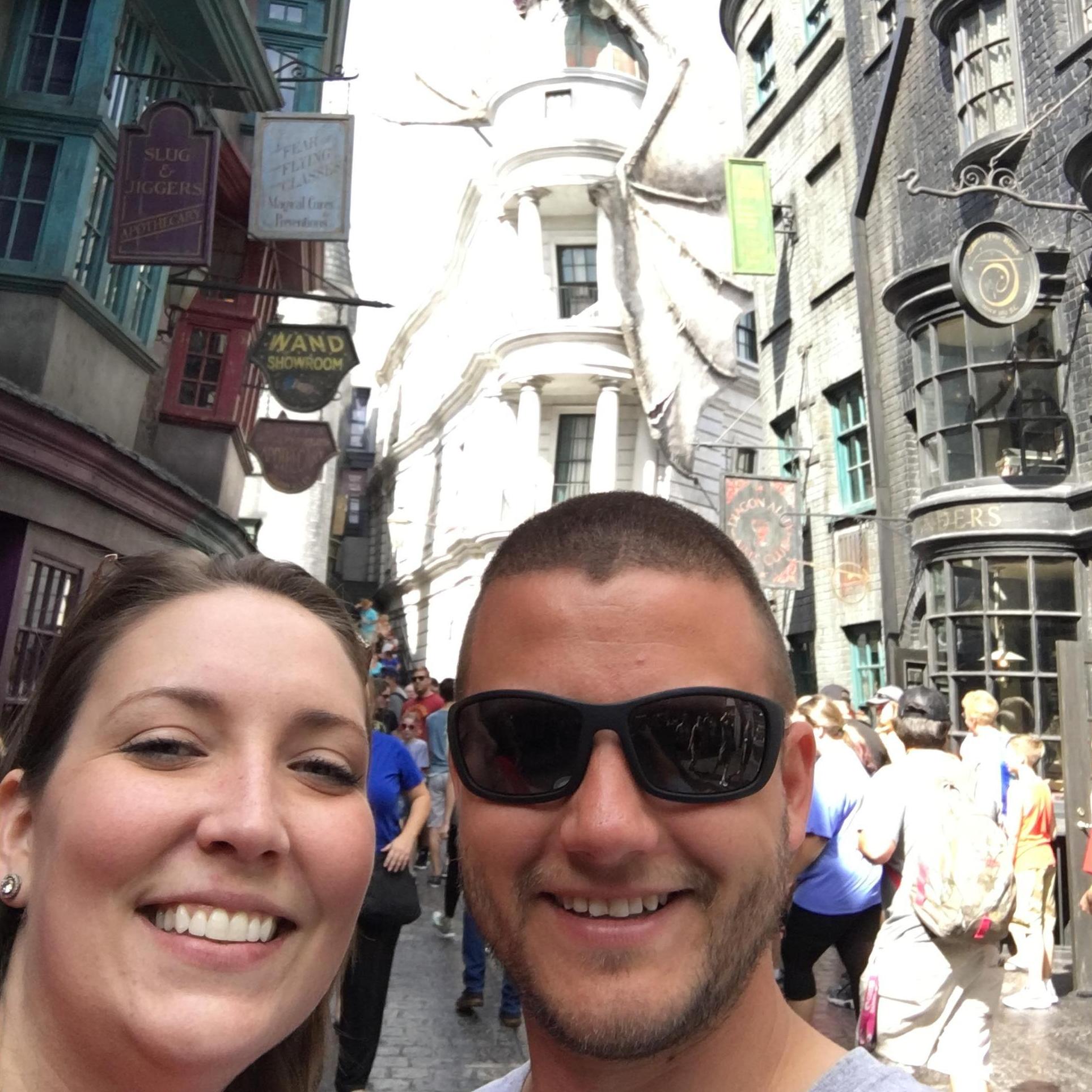 Geeking out at Diagon Alley in Harry Potter world at Universal.
