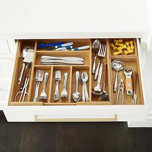 Bamboo Large Drawer Organizer Starter Kit