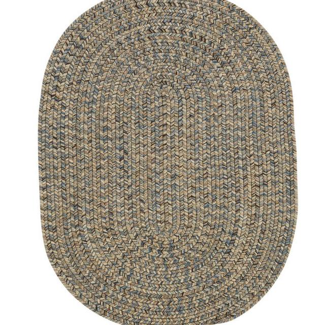 All-Weather Braided Rug, Oval Blue Multi 2x3